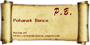 Pohanek Bence névjegykártya
