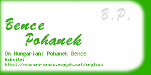 bence pohanek business card